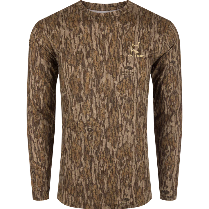 Drake Performance Crew Camo Print Long Sleeve