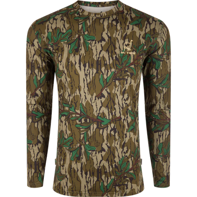 Drake Performance Crew Camo Print Long Sleeve